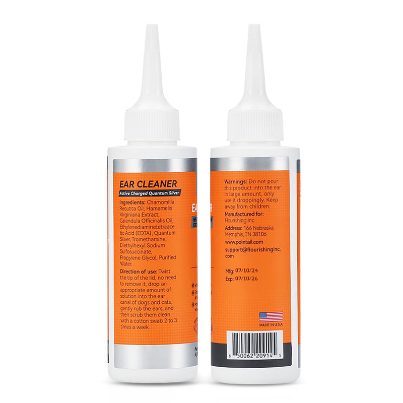 Dog Ear Drops for Dog Ear Infection Treatment, Dog Ear Cleaner with Quantum Silver for Itchy Allergic Ear Relief Solution, Cleans The Debris & Buildup, Prevents Dog Ear Infection, 4oz - BeesActive Australia