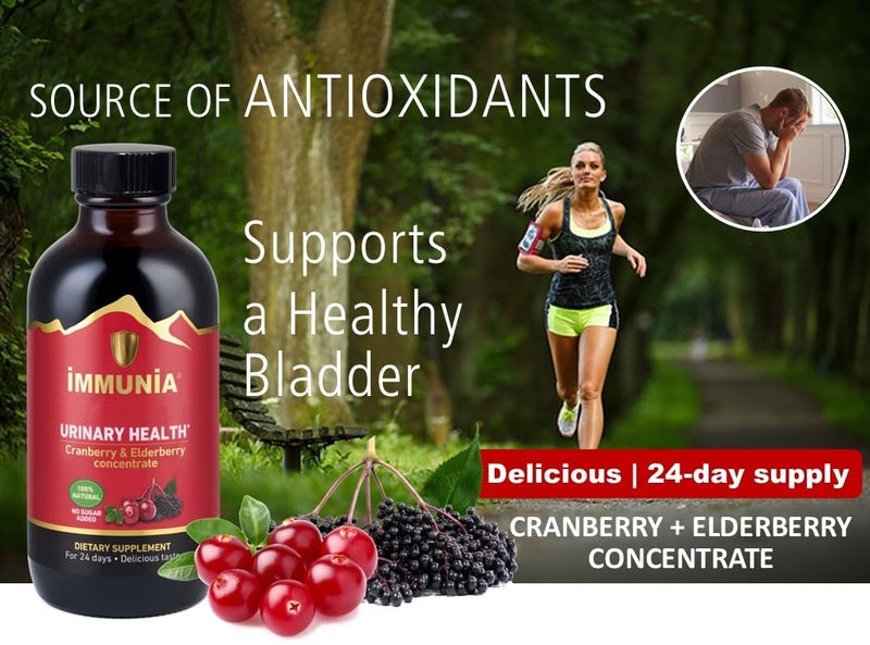 Immunia Urinary Health. Cranberry & Elderberry Concentrate for the Prevention of Urinary Infections. Natural. Delicious. 5 ml/Day. (1-Pack) 1 Count (Pack of 1)