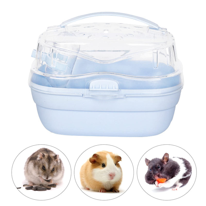 Hamster Transport Box Hamster Carrying Cage Portable Hamster Carrying Bag Small Animal Carrying Bag for Outdoor Travel (Cream Blue) - BeesActive Australia