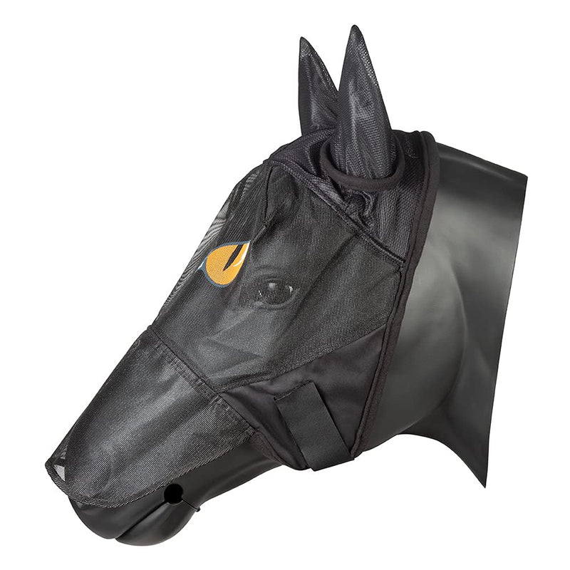 PFIFF 101013 Fly Mask Face Mask with Motif for Horses, Fly Protection Black-Curry Full/Warmblood/L - BeesActive Australia