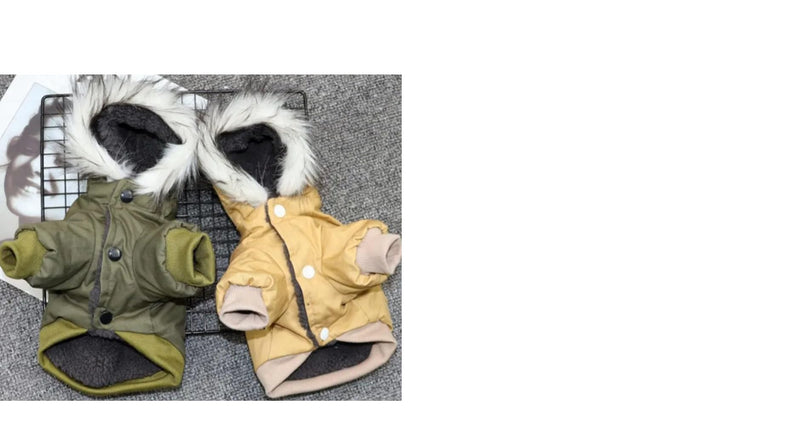 Dog Hoodies, Thickened Dog Overall, Army Hoodie Sweater, Cotton Jacket Fur Coat for Small Dog & Medium Dog & Cat (Green, Large) Green - BeesActive Australia
