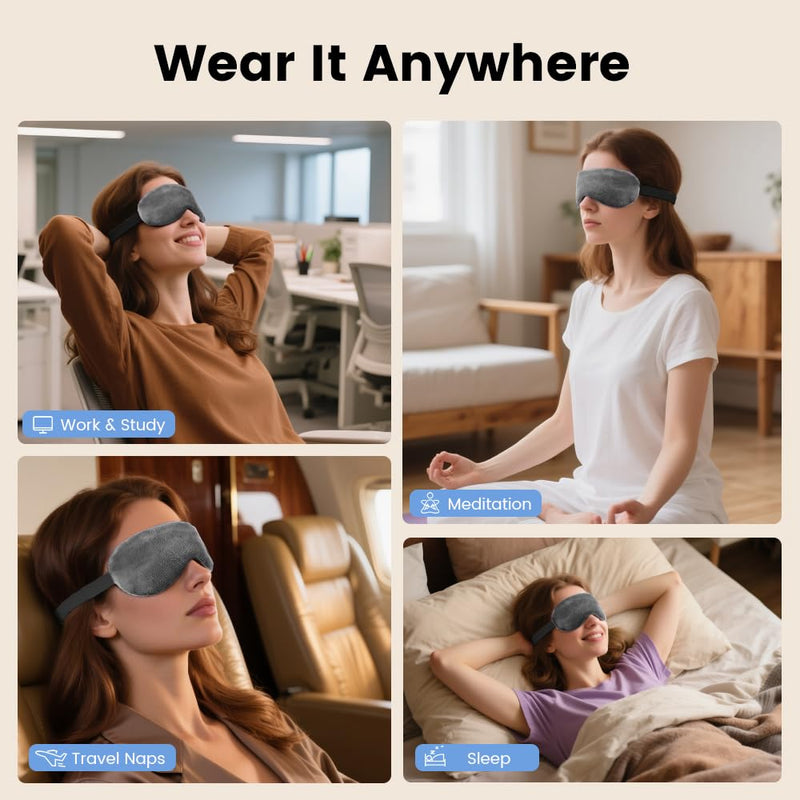 Microwave Heated Eye Mask, Steam Warm Compress for Dry Eyes, Work with Relieve, Blepharitis & Stye Treatment (Gray) Style 1 - Gray - BeesActive Australia