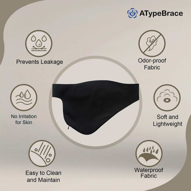 Diagonal Ostomy Belt: Leak - Proof & Odor - Masking Solution, Ostomy Bag Covers for Men and Women, Suitable for Right Stoma-Black,L Large - BeesActive Australia