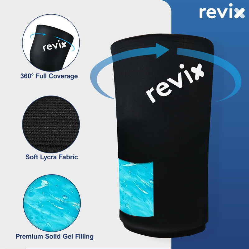 REVIX Shin Splint Relief Ice Packs, Calf Compression Sleeve for Legs Reusable Ice Pack for Elbow, Arm & Knee Pain Relief, Hot Cold Therapy for Sports Injury Recovery & Sprains Standard 1.0 - BeesActive Australia