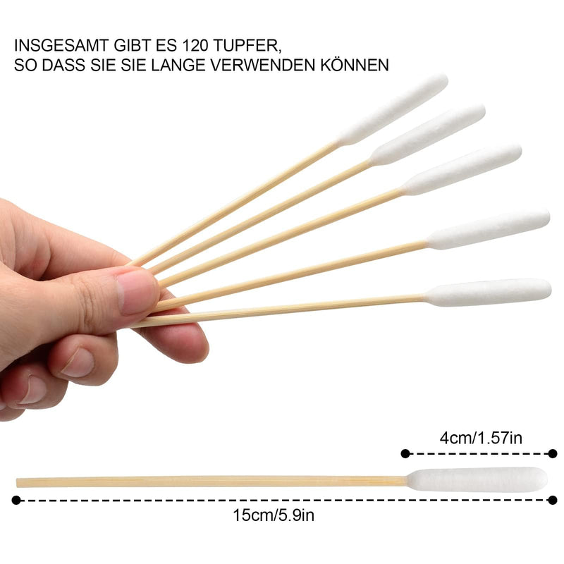 120 Pcs Pet Dog Ear Cleaner Cotton Buds 6 Inch Ear Cleaning for Dogs Wood Pet Long Cotton Buds Cat Cotton Buds for Pets
