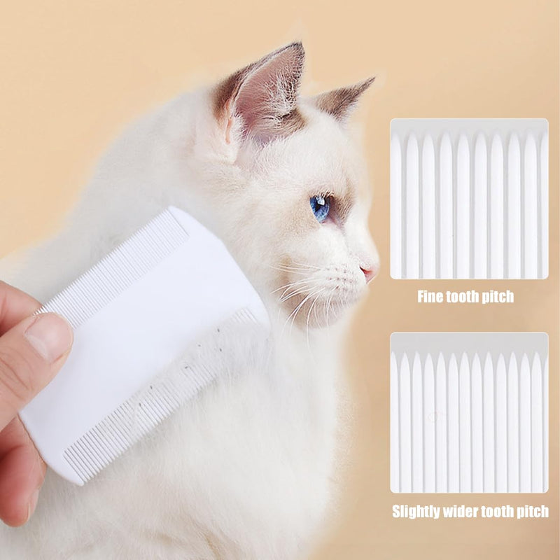 Fine Teeth Lice Comb Set of 6 Flea Combs for Dogs and Cats, Effective Removal, Durable Double Sided Lice Comb, Lice Comb, Plastic for Kids, Adults, Pets, White/Black - BeesActive Australia