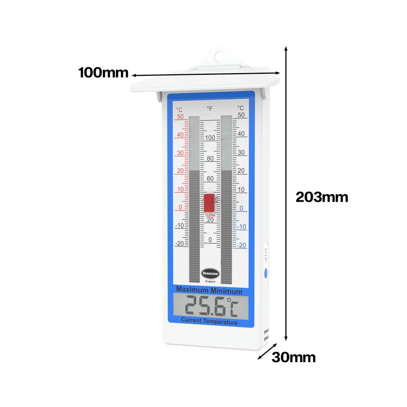 Digital Greenhouse Thermometer - Max Min Thermometer for Greenhouse or Garden Maximum and Minimum Temperatures Indoor Outdoor Greenhouse Accessories