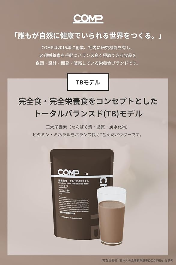 COMP Powder TB Chocolate 1,140g (95g x 12 bags) Chocolate High protein Essential amino acids Essential fatty acids Medium chain fatty acids Dietary fiber Vitamins Minerals Polyphenols - BeesActive Australia
