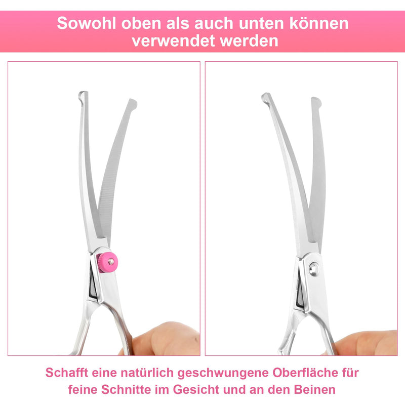 Jostift dog scissors, curved scissors, dog grooming scissors for dogs and cats, professional round grooming dog scissors, stainless steel grooming scissors, dog grooming scissors for cats and other pets, pink - BeesActive Australia