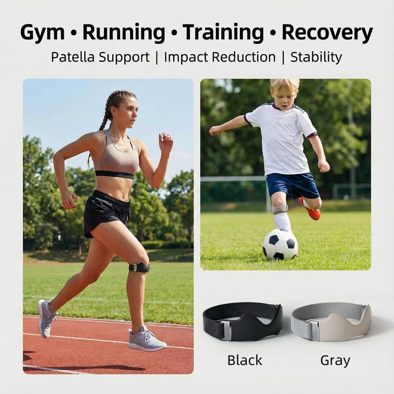 Knee Brace for Women & Men Pain Relief 2 Pack- Adjustable V-Shaped Silicone Cushion, 3D Air Cushion for Joint Support, Non-Slip, Breathable, Patellar Tendon Support Strap (Black) One Size Black - BeesActive Australia