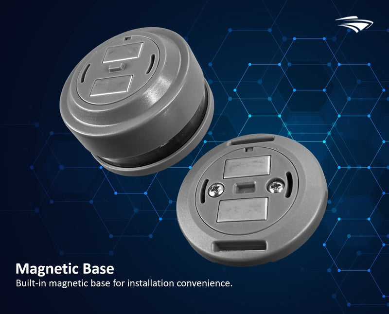 Pactrade Marine Grey Housing Button Navigation Light Various Modes Magnetic Base Surface Mount Black Straps LED AAA Battery Operated IP:67 CE RoHS Certified (Red & Green) Red & Green - BeesActive Australia