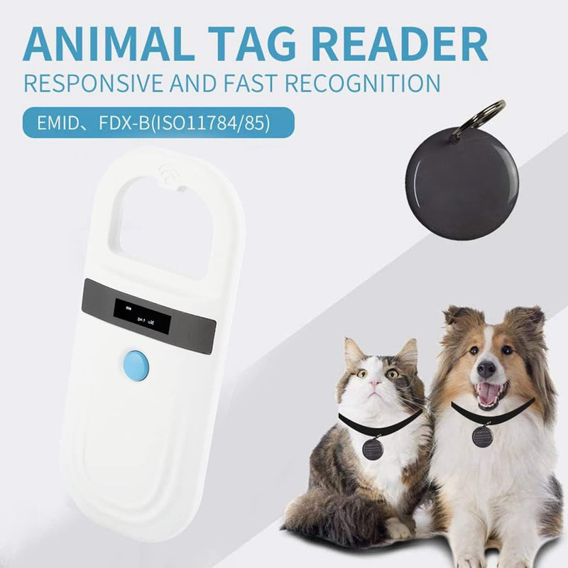 HERCHR Pet ID reader, pet ID pet scanner for animal tracking with OLED display, rechargeable chip reader pet chip from FDX-B (ISO11784/11785) and EMID microchips - BeesActive Australia