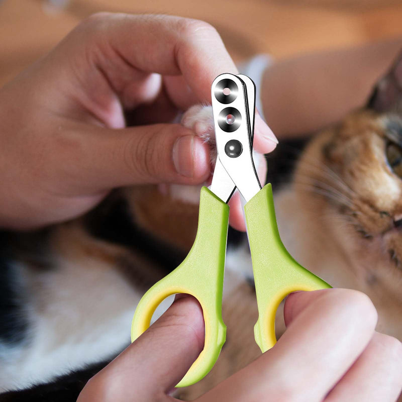 TINGTING Cat Claw Trimmer, Cat Claw Cutter Effortless Pet Nail Clippers Stainless Steel Cat Nail Scissors Double Circular Hole for Cats Rabbits Nail Clippers - BeesActive Australia