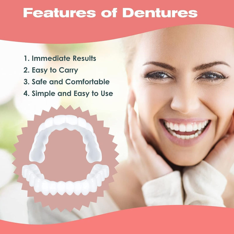 8 Set Fake Teeth Natural White Artificial Teeth, Comfort-fit and Life-Like Teeth for Male and Female, Rediscover Your Confident Grin with Elegance,veneers Teeth for Women (8) 8 - BeesActive Australia
