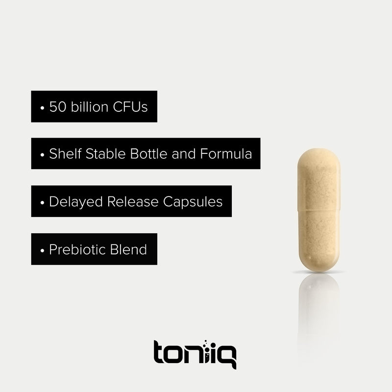 Toniiq 50 Billion CFU Lactobacillus Reuteri Probiotic 50mg per Serving | L Reuteri Probiotics - Highest CFU Count Lactobacillus Reuteri Probiotic - 120 Vegetarian Capsules - 120 Servings 120 Count (Pack of 1)