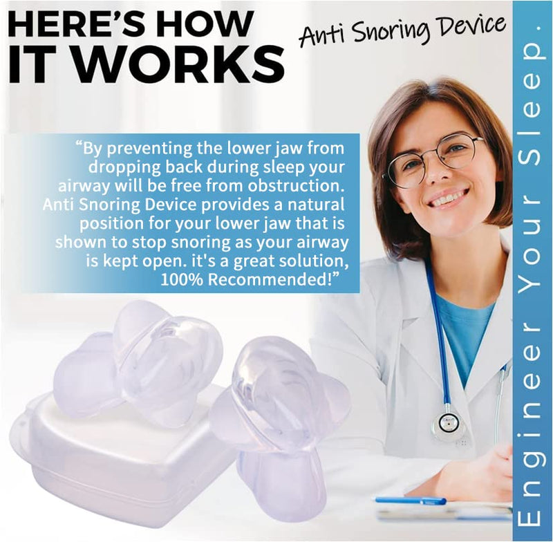 Anti-Snore Devices Mouthpiece - Stop Snoring Solution Mouth Guard for Men and Women, Comfortable 2 Pack Reusable Snoring Stopper-ML04 Large
