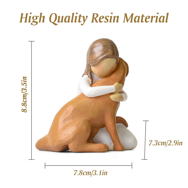 Lnrkai Angel Dog Figures Dog Gifts for Dog Lovers Resin Happy Friendship Memorial Gifts for Loss of Dog Kneeling Mourning Gift - BeesActive Australia