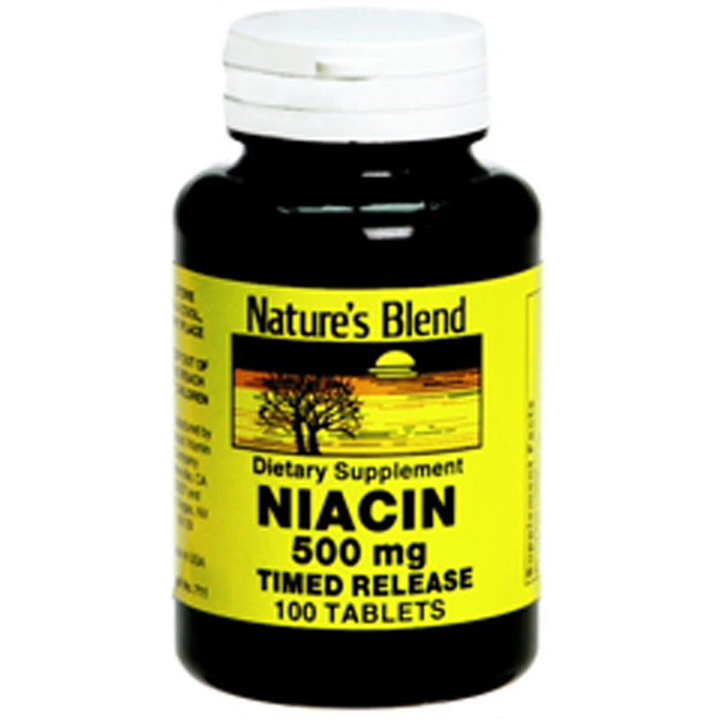 Nature's Blend Niacin Timed Release 500 mg 500 mg 100 Tabs Unflavored 1 Count (Pack of 100)