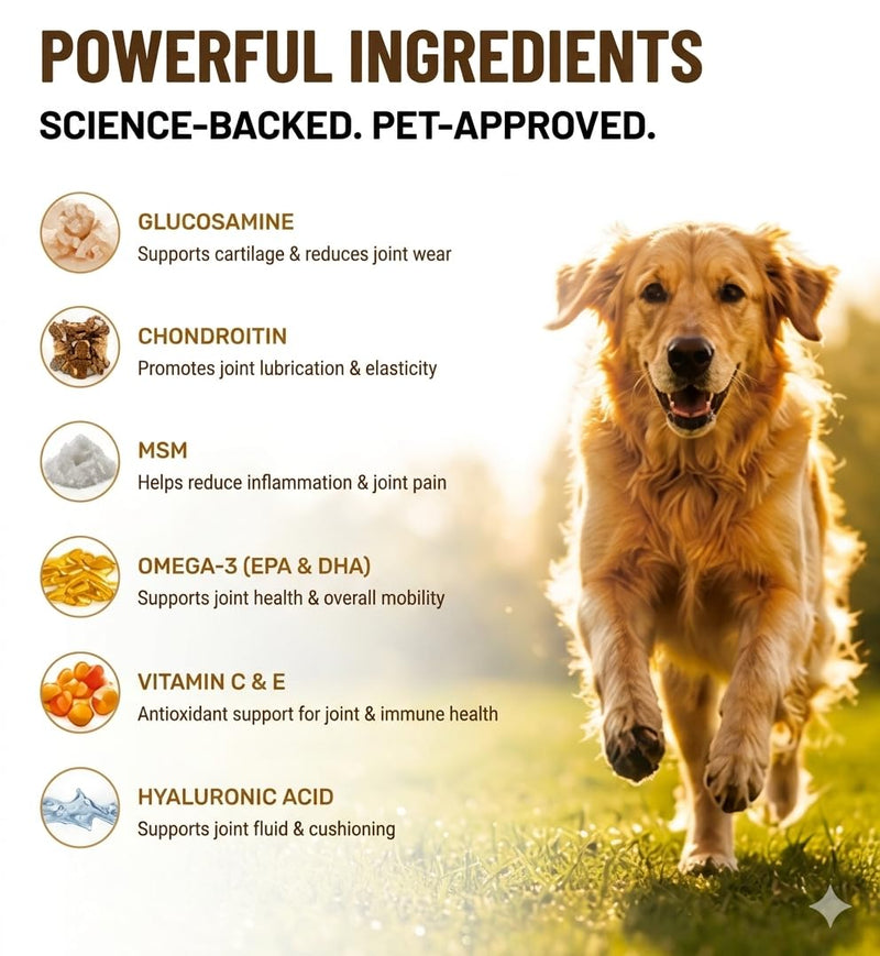 Joint Care Supplements for Dogs – Supports Healthy Joints,Mobility & Cartilage,Natural Ingredients,Vet-Approved Soft Chews for All Breeds & Ages-200Ct