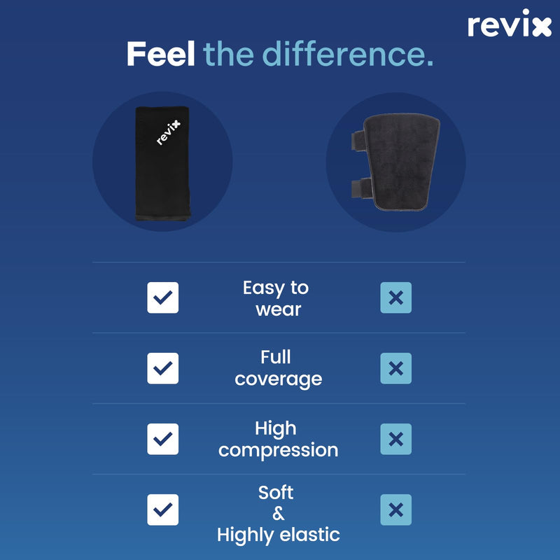 REVIX Shin Splint Relief Ice Packs, Calf Compression Sleeve for Legs Reusable Ice Pack for Elbow, Arm & Knee Pain Relief, Hot Cold Therapy for Sports Injury Recovery & Sprains Standard 1.0 - BeesActive Australia