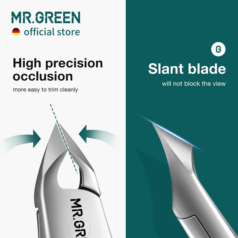 MR.GREEN Cuticle Nippers Innovate Cuticle Scissors Built-in Spring Clippers Trimmer Dead Skin Remover Manicure Beauty Tool (Cuticle Nipper+Manicure Pusher) Cuticle Nipper+manicure Pusher - BeesActive Australia