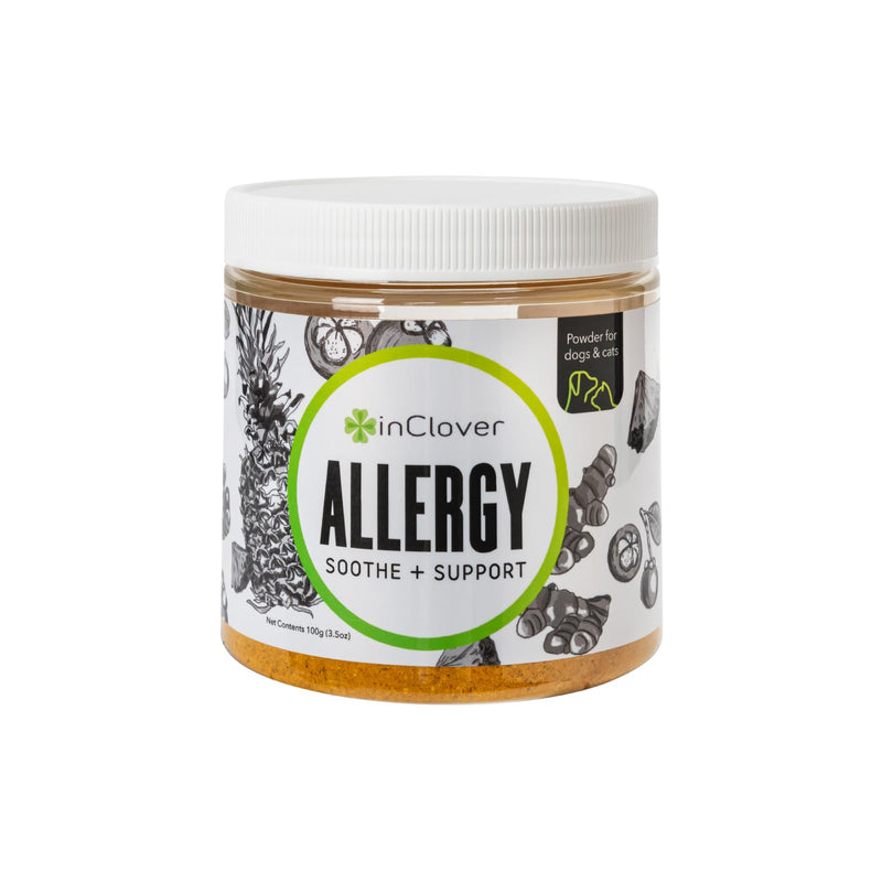 InClover Natural Dog and Cat Allergy Relief Supplement with Turmeric, Mangosteen, and Bromelain - for Pets with Seasonal or Environmental Allergies. Supports Immunity and Maintains Histamine Levels