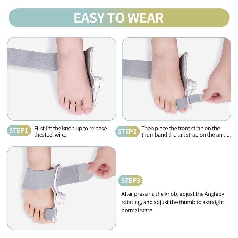 Bunion Corrector for Women & Men ：2-in-1 Adjustable Big Toe Relief Bunion Splints Hammer Toe Straightener，Comfortable, Effective Double Correction，1 set 1 set