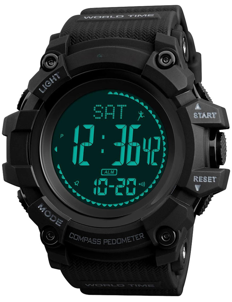 Mens Digital Sports Watch Waterproof Military Outdoor Compass Multifunction Wrist Watch Pedometer Calorie - BeesActive Australia