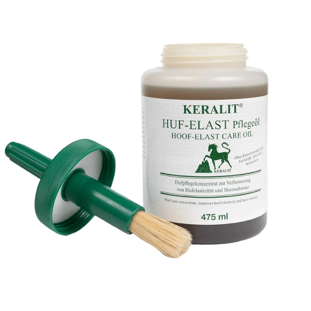 Keralit Hoof-Elast care oil for horses | 475ml | Moisture-binding improvement for horse hooves | Liquid active ingredient concentrate | Contains bay oil, sesame oil, avocado oil