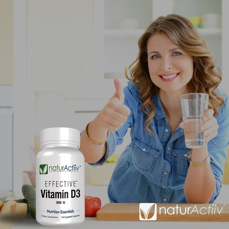 Organic VIT D3 125mcg (5000 iu) Pro Strength MiniCaps Support Bone Muscle Joint Cardio Breast Colon Immune Health Easy Swallow Fast Absorb