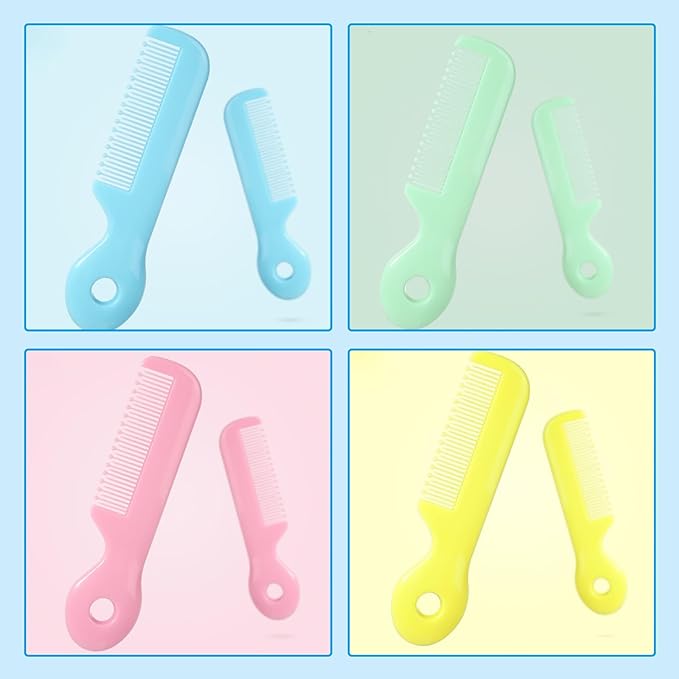 nalaina Baby Brush Comb Comb 4pcs Safety Comb Cute Infant Hair Brush Baby Newborn Infant Infant Comb Baby Shower Gift - BeesActive Australia