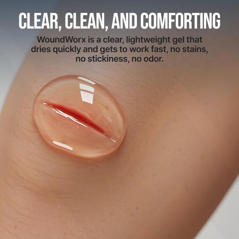 WoundWorx Silver Wound Dressing Gel for Burns, Abrasions, Cuts, Ulcers, Surgical Sites - Non-Toxic, Unscented, Alcohol-Free - No Stinging, No Burn - Patented 32PPM Silver Technology - 1.5oz Tube