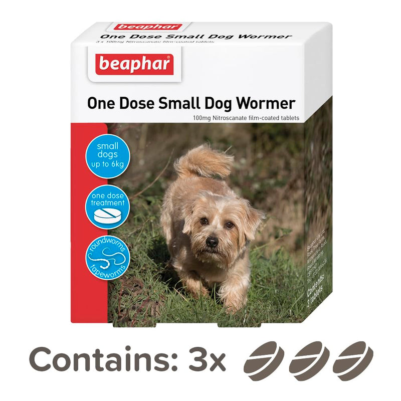 Beaphar One Dose Wormer for Small Dogs 3 Tablets (Pack of 3)