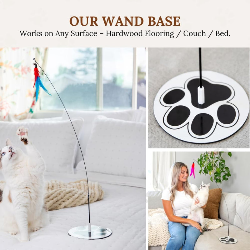 Cat Wand Toy Cat Fishing Pole Toy Cat Feather Toy Suction Cup Cat Toys for Indoor Cats Cat Toys Wand Feather Wand Cat Toy Feather Cat Toy Multisurface Cat Feather Wand Toy Cat Teaser Bundle 2 - BeesActive Australia