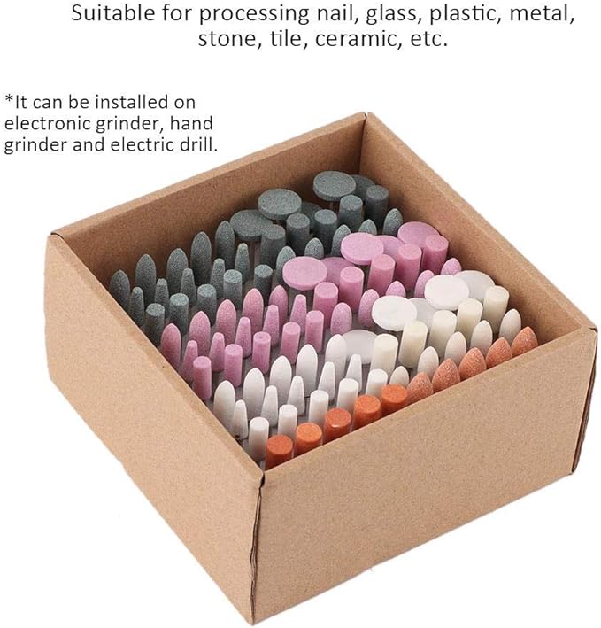 Nail Bit, Nail Machine Bits, Zirconia Bits, Nail Drill Bit Set, 100 Pieces Nail Bit Fine Grit, Electric Nail File Drill Machine for Manicure Pedicure Nail Polishing Accessories Home Salon Use - BeesActive Australia