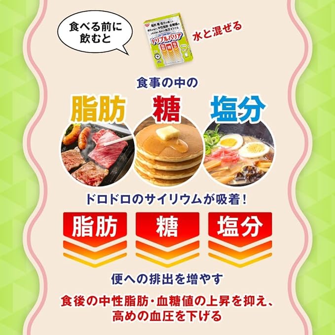 [Shaker included] Nissin Foods Triple Barrier Plantain Psyllium Green Apple Flavor 2 Box Set 1 Box 5 Pieces Fat Sugar Salt Food with Functional Claims Stick Type Powdered Beverage Trial - BeesActive Australia