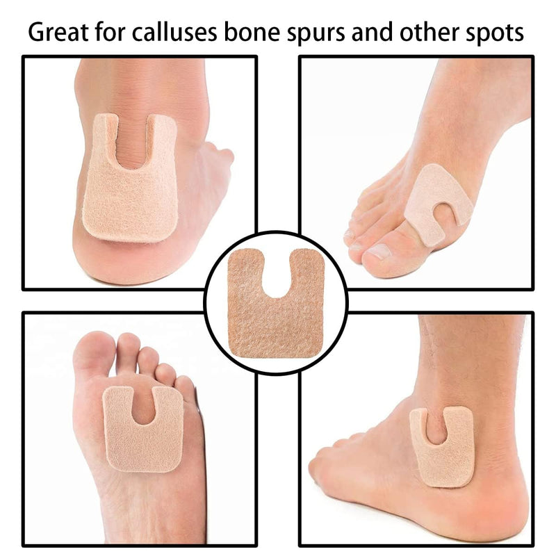 60 Pieces U Shaped Felt Callus Pads Metatarsal Pads Forefoot Foot Pads Pain Relief Foot Cushion Keep Protecting Calluses from Rubbing on Shoes Adhesive Pads for Men and Women 60 PCS - BeesActive Australia