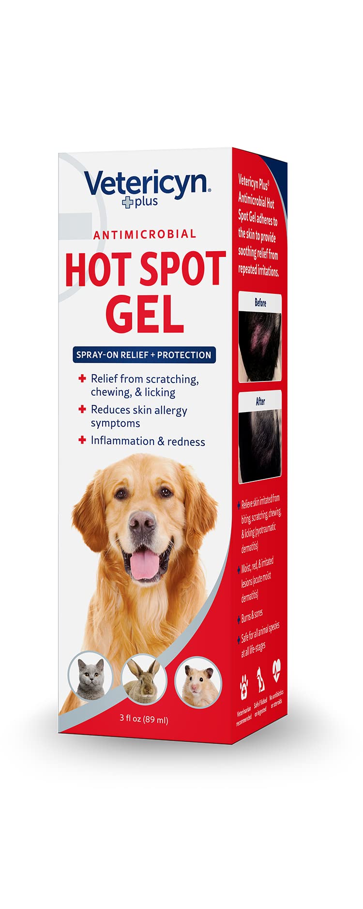 Vetericyn Plus Dog Hot Spot Gel | Spray-On Hot Spot Care for Dogs, Relieves Dog Itchy Skin and Allergy Symptoms, Helps with Skin Inflammation and Redness, Safe for All Animals. 3 ounces - PawsPlanet Australia