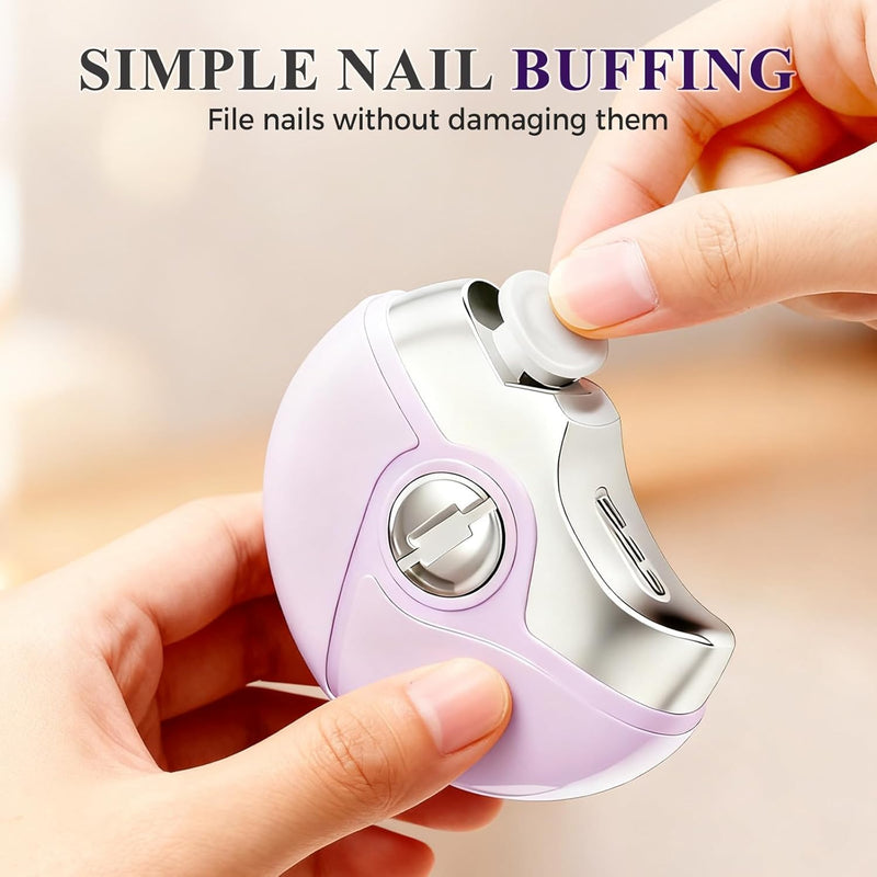 Electric Nail Clippers,3 in 1 Electric Polishing Automatic Nail Clippers,2 Adjustable Speeds, Automatic Nail Trimmer with LED Light&Clip Storage,USB Rechargeable for Kids, Adults,Seniors(Purple) - BeesActive Australia