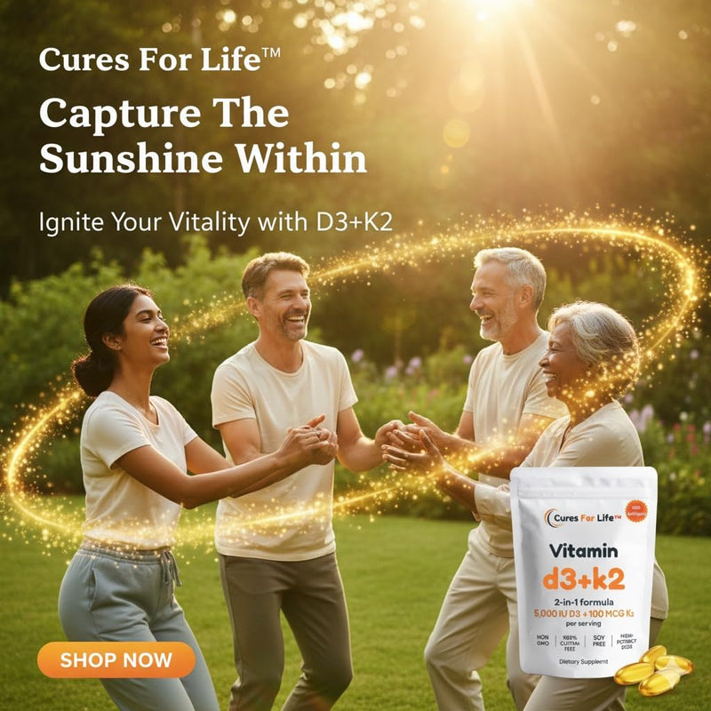 Vitamin D3 + K2 Supplement 10,000 IU & 200 mcg - Infused with Coconut Oil for Max Absorption - Bone & Immune Support - Non-GMO, Gluten Free - 300 Softgels