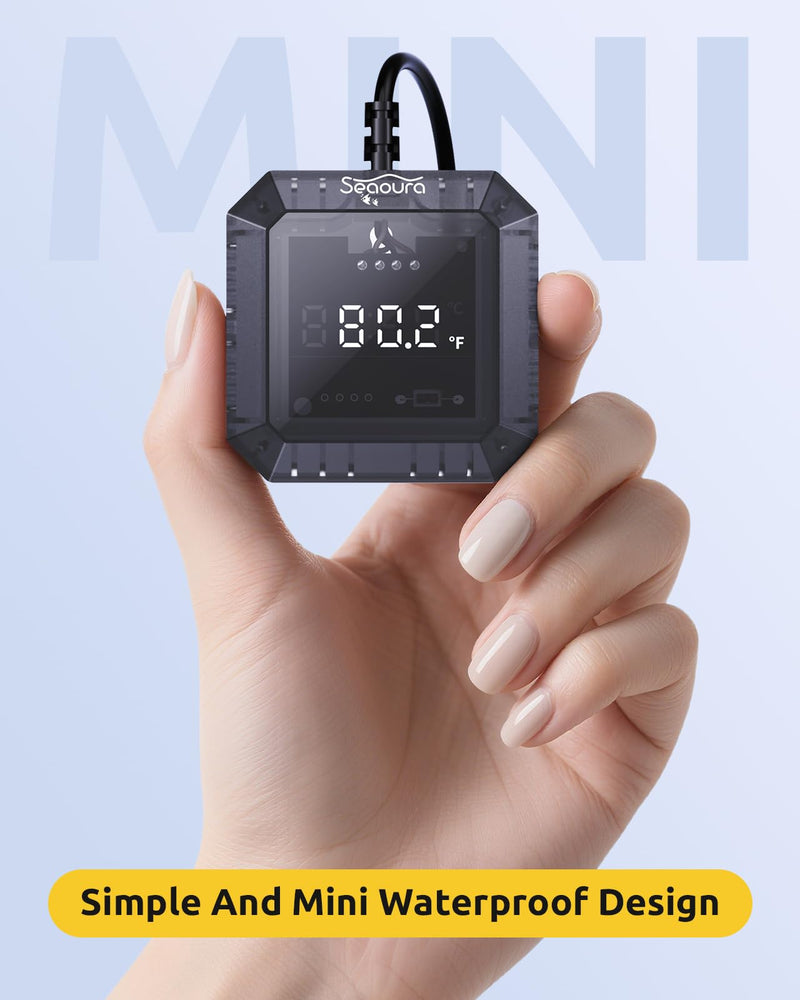 Aquarium Thermometer Submersible, Digital Fish Tank Thermometers with USB for GlassTank, Aquariums Temperature Gauge ±1℉ Accurate, Suitable for Fish, Turtle, Saltwater or Freshwater, 6.56ft Power Cord Grey