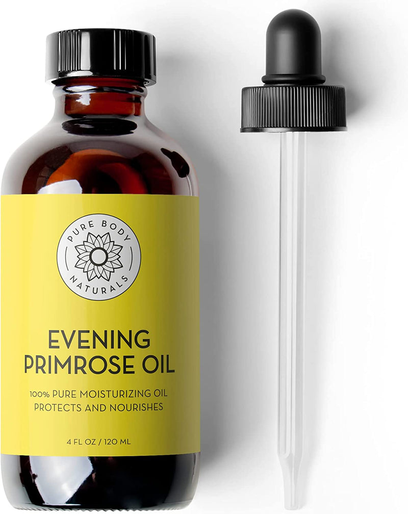 Certified Organic Evening Primrose Oil in Large 4 OZ. Dark Glass Bottle | Cold Pressed | Essential All Natural Moisturizer for Hair, Skin and Nails | Rosacea Psoriasis Eczema Relief - BeesActive Australia