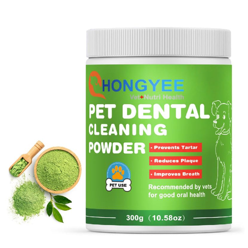 Dental Powder 300g, Teeth Cleaning Powder, Dog Teeth Cleaning Products, Plaque Off for Dogs & Cats Breath Freshener for Bad Breath, Tartar Remover,Dental Care Supplies for Small, Medium, Pet Denta