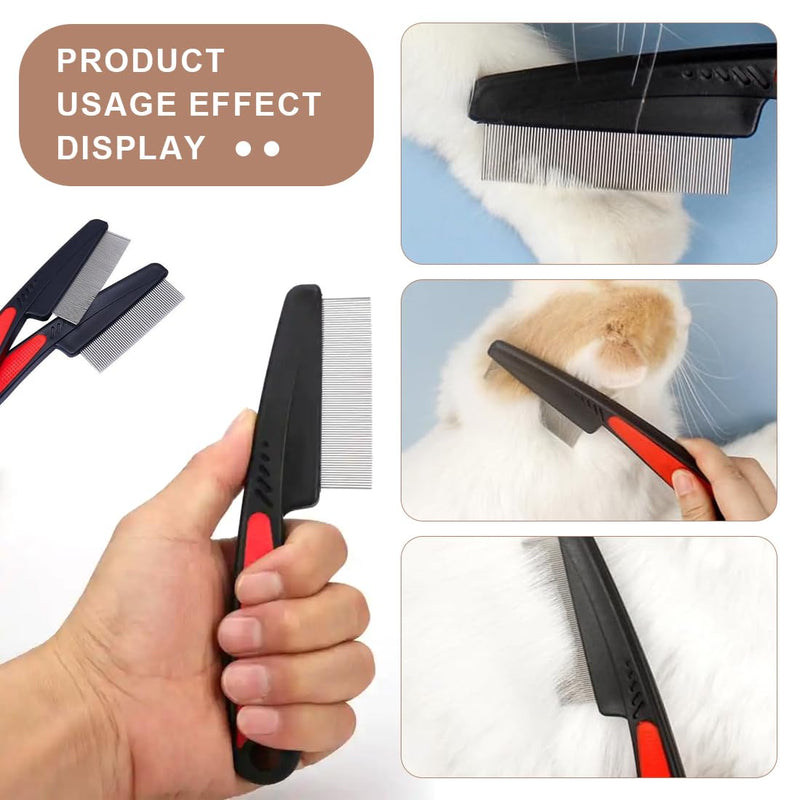 KXUSW flea comb for dogs, flea comb for cats, lice comb, flea comb, 3-piece set, professional and durable, remove fleas and hair, keep pets clean - BeesActive Australia