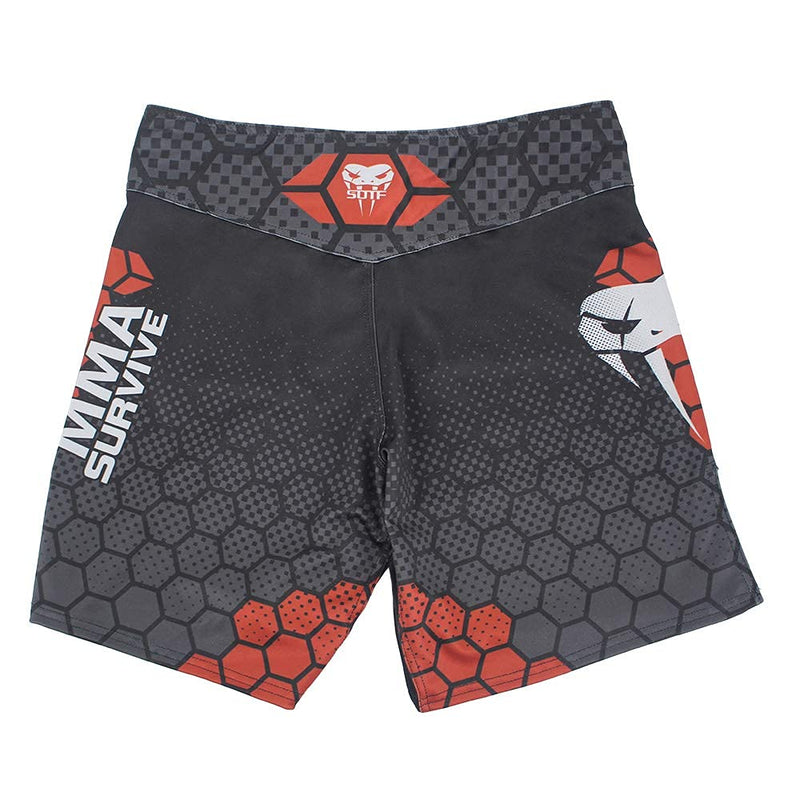 Boxing Shorts for Men Training Fight Shorts Men MMA BJJ Shorts No Gi Black Red Medium