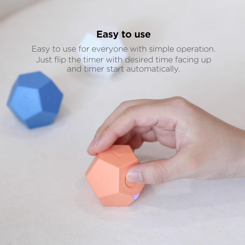 Mooas Dodecagon Time Ball Rechargeable Mini Timer (Blue), 11 Preset Times, Desk Productivity, Pomodoro, Sound/Vibrate/Mute, ADHD, Workout, Study, Cooking Blue - BeesActive Australia