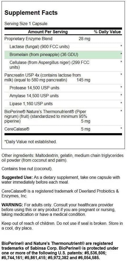 Swanson Digestitol Digestive Enzymes with BioPerine, 60 Capsules | Advanced Enzyme Blend with BioPerine to Support Increased Nutrient Absorption, Maximized Digestion and Overall Wellness