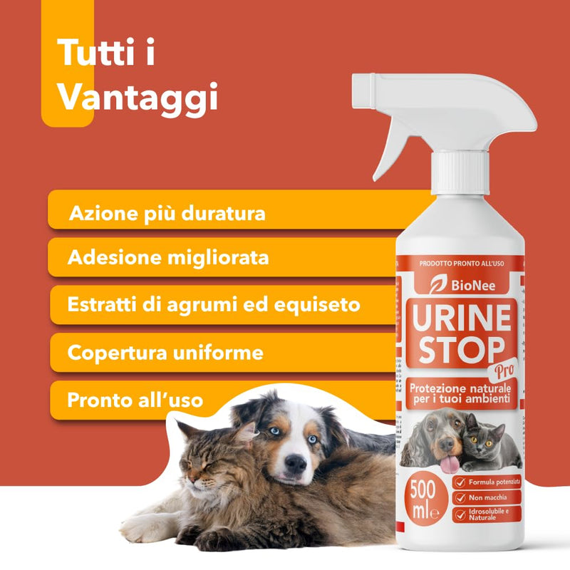 Urine Stop PRO Potentiated Plant Deterrent with Citrus and Horsetail, Ready to Use to Reduce Urinary Marking of Dogs and Cats - Indoor and Outdoor - 500ml