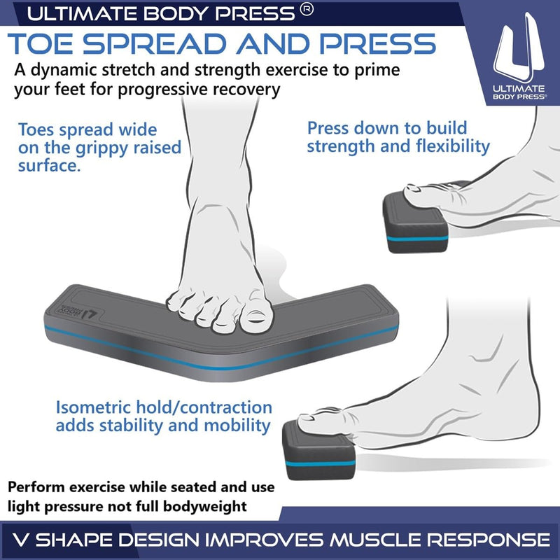 Plantar Fasciitis Relief & Toe Flexibility Exercise Block - Toe Yoga Step by Ultimate Body Press