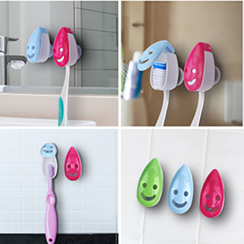 VADOO 6Pcs Toothbrush Head Cover Cap Suction Cup Toothbrush Case Portable Toothbrush Protector Holder (Random Color) Colorful - BeesActive Australia